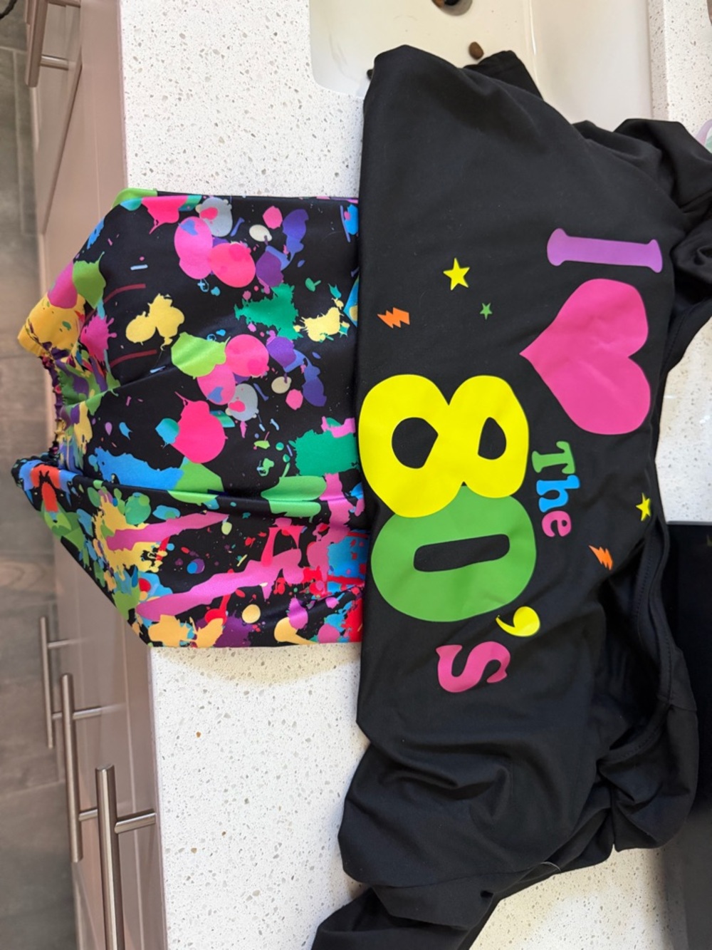 Kids Color Splash Leggings with 'I ♥ The 80's' Graphic Top